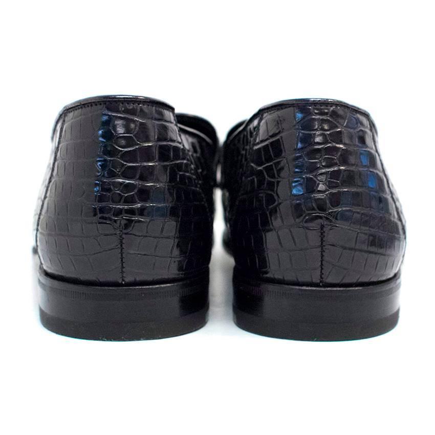 Tom Ford Men's Black Crocodile Leather Loafers In New Condition For Sale In London, GB