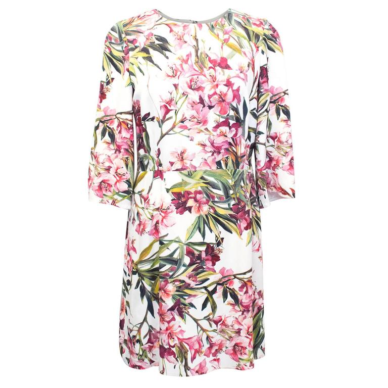 Dolce and Gabbana Floral Mini Dress For Sale at 1stDibs