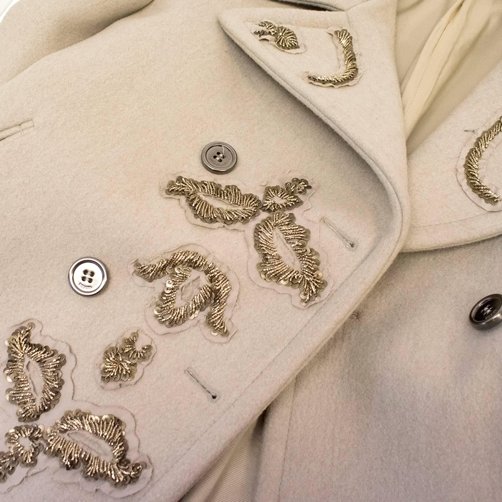 Prada Stone Sequin Coat In New Condition For Sale In London, GB