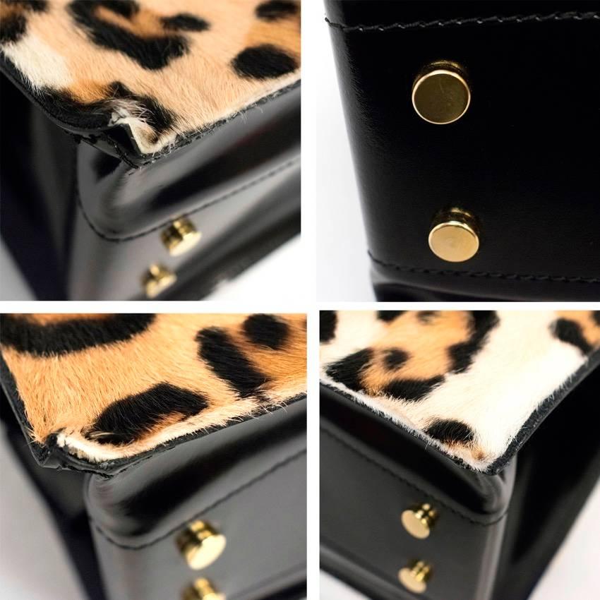 Women's Dsquared2 Leopard Printed Calf Hair Mini Doctor Bag For Sale