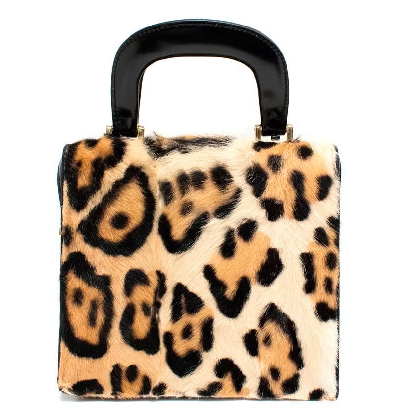 Dsquared2 Leopard Printed Calf Hair Mini Doctor Bag For Sale 2
