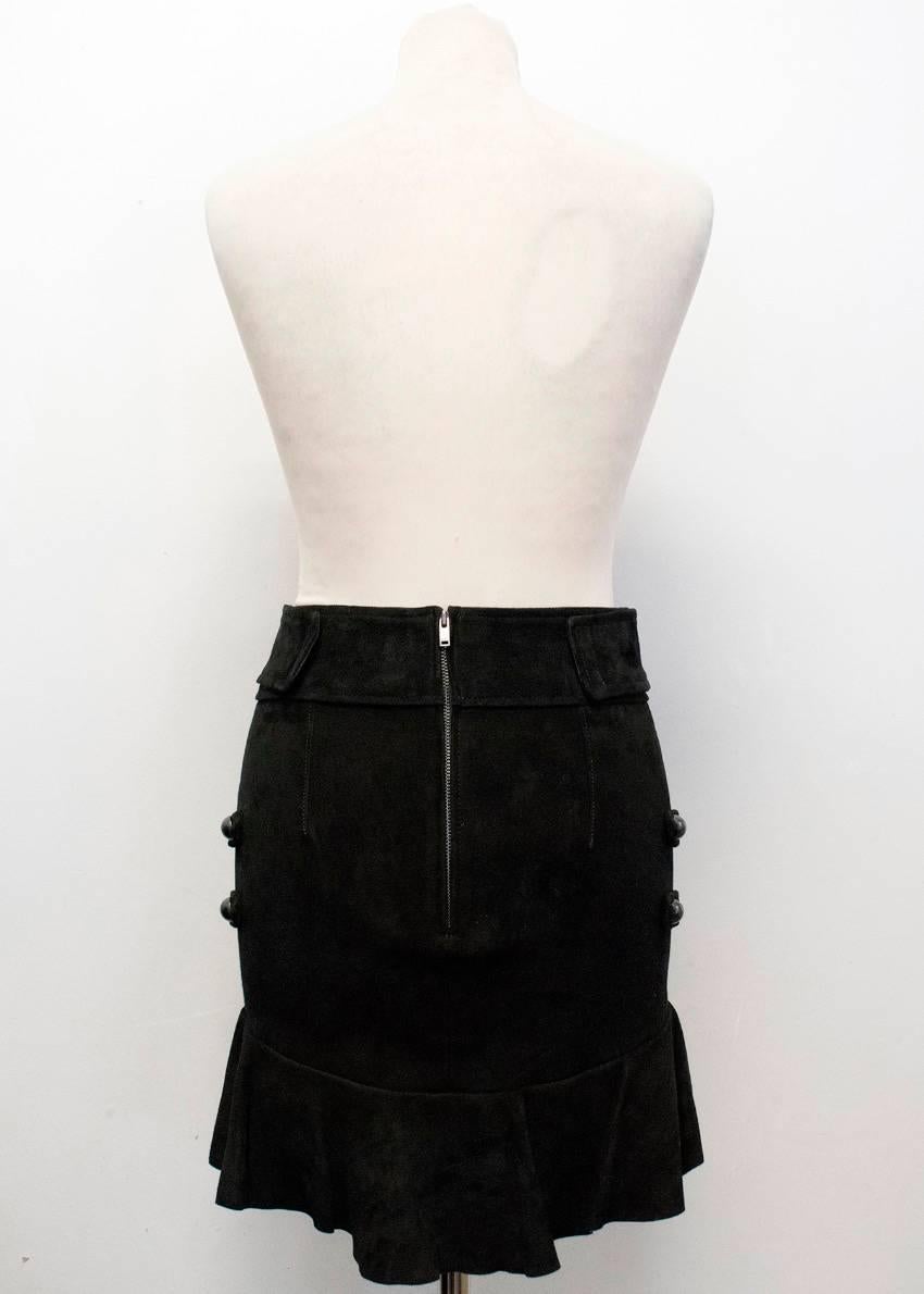 Isabel Marant Elena Ruffled Suede Black Skirt For Sale 4