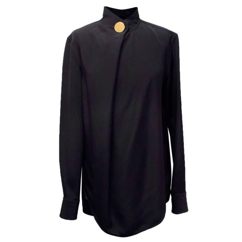 Celine Black Mulberry Silk Shirt  For Sale