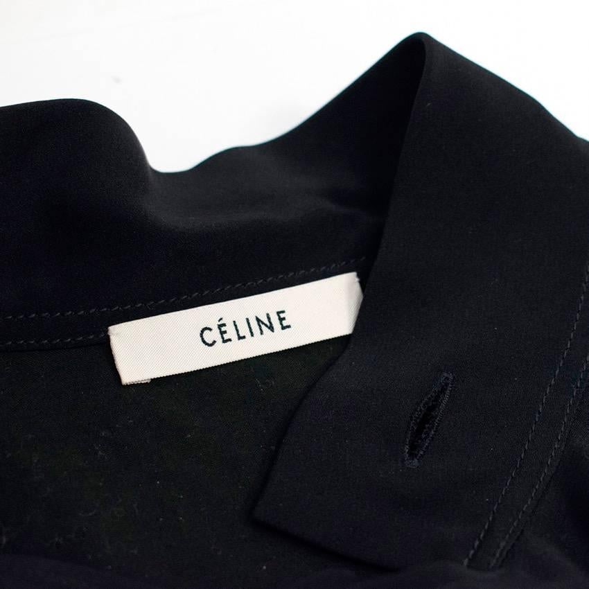 Celine Black Mulberry Silk Shirt  In Good Condition For Sale In London, GB