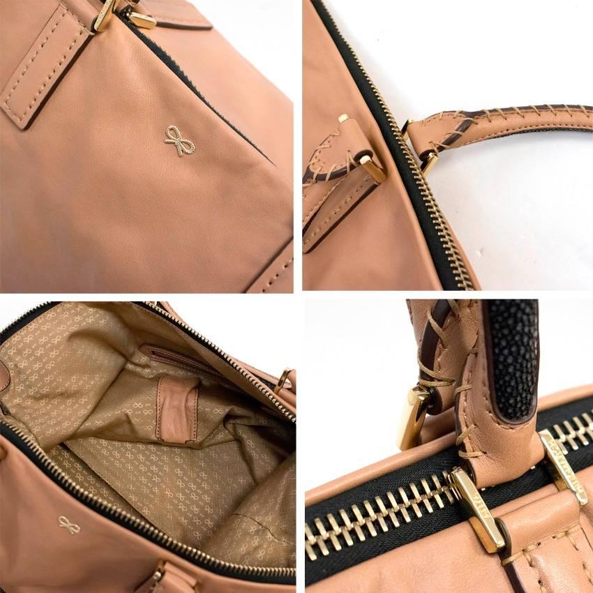 Anya Hindmarch Huxley Nude Leather Tote For Sale 3