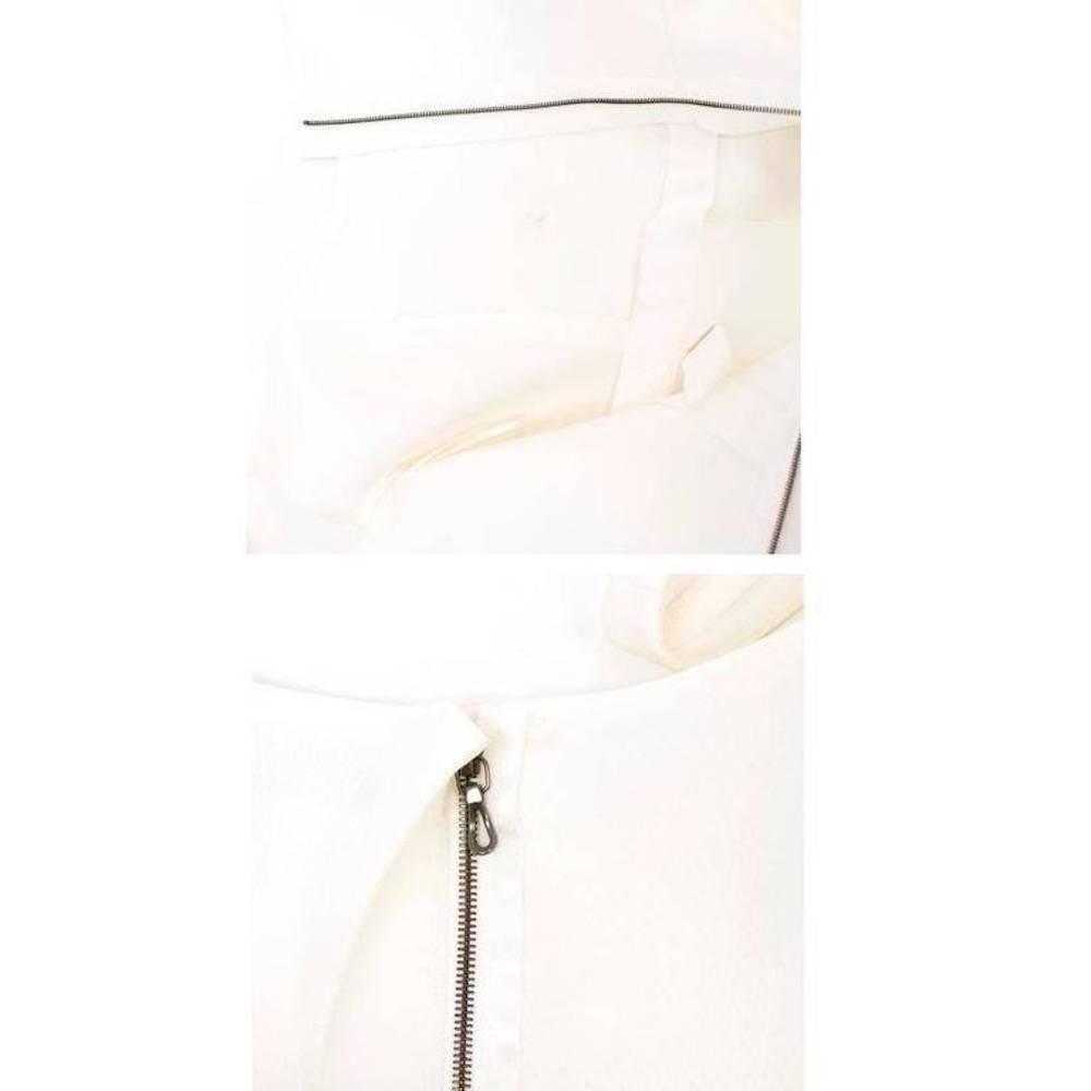 Gray  Lanvin White Neoprene Tea Length Dress  For Sale