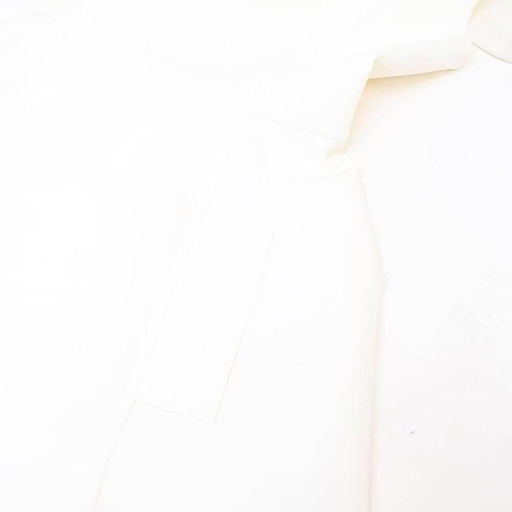  Lanvin White Neoprene Tea Length Dress  For Sale 1