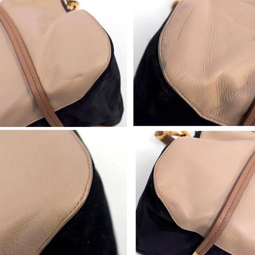 Nina Ricci Paris Beige Leather and Suede Shoulder Bag  For Sale 2