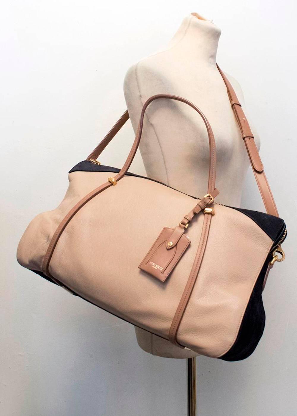 Nina Ricci Paris Beige Leather and Suede Shoulder Bag  For Sale 1