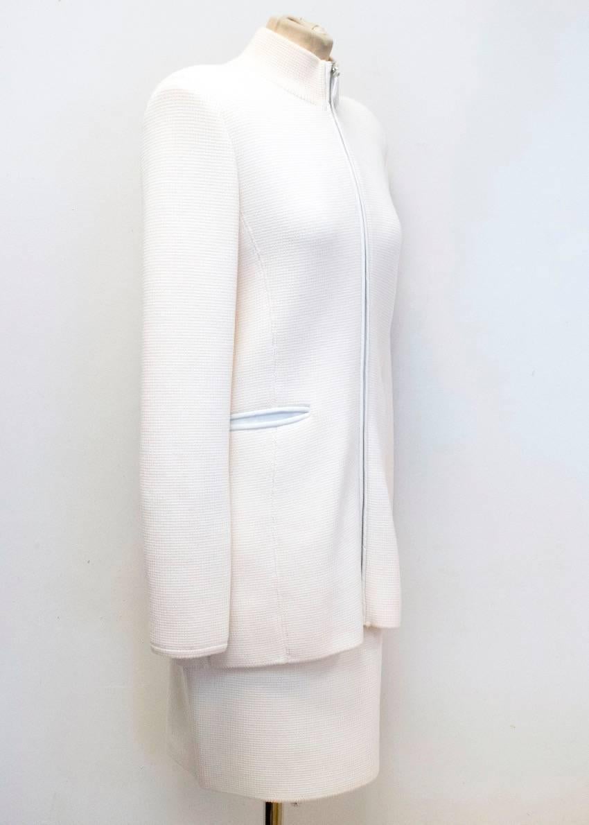 Gray Gianfranco Ferre Cream Wool Two Piece For Sale