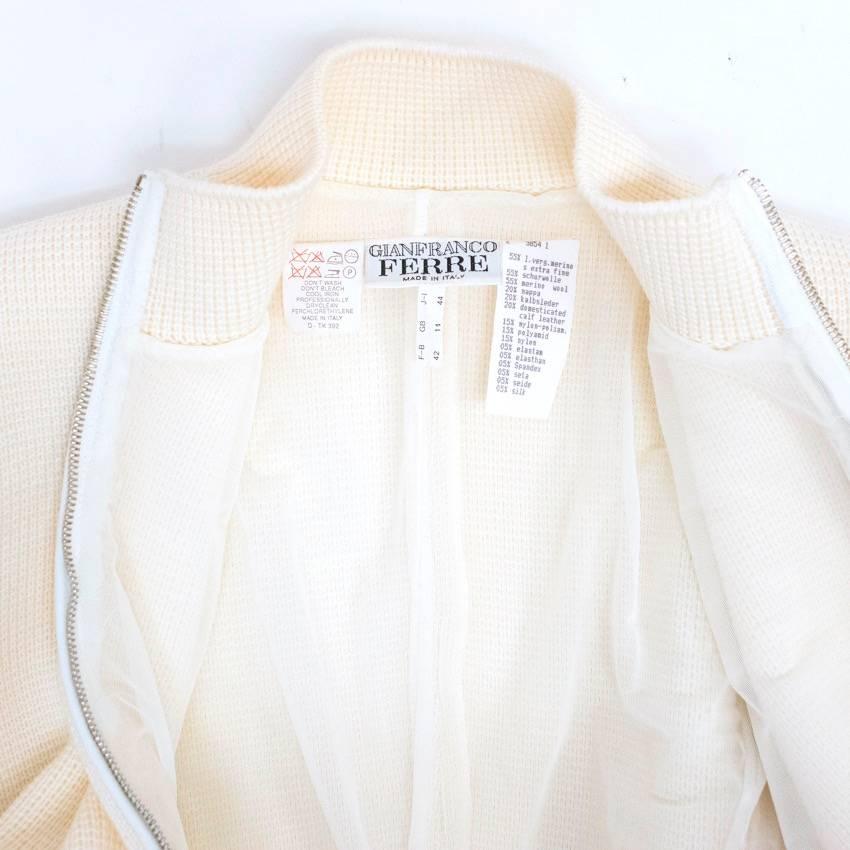 Gianfranco Ferre Cream Wool Two Piece For Sale 2