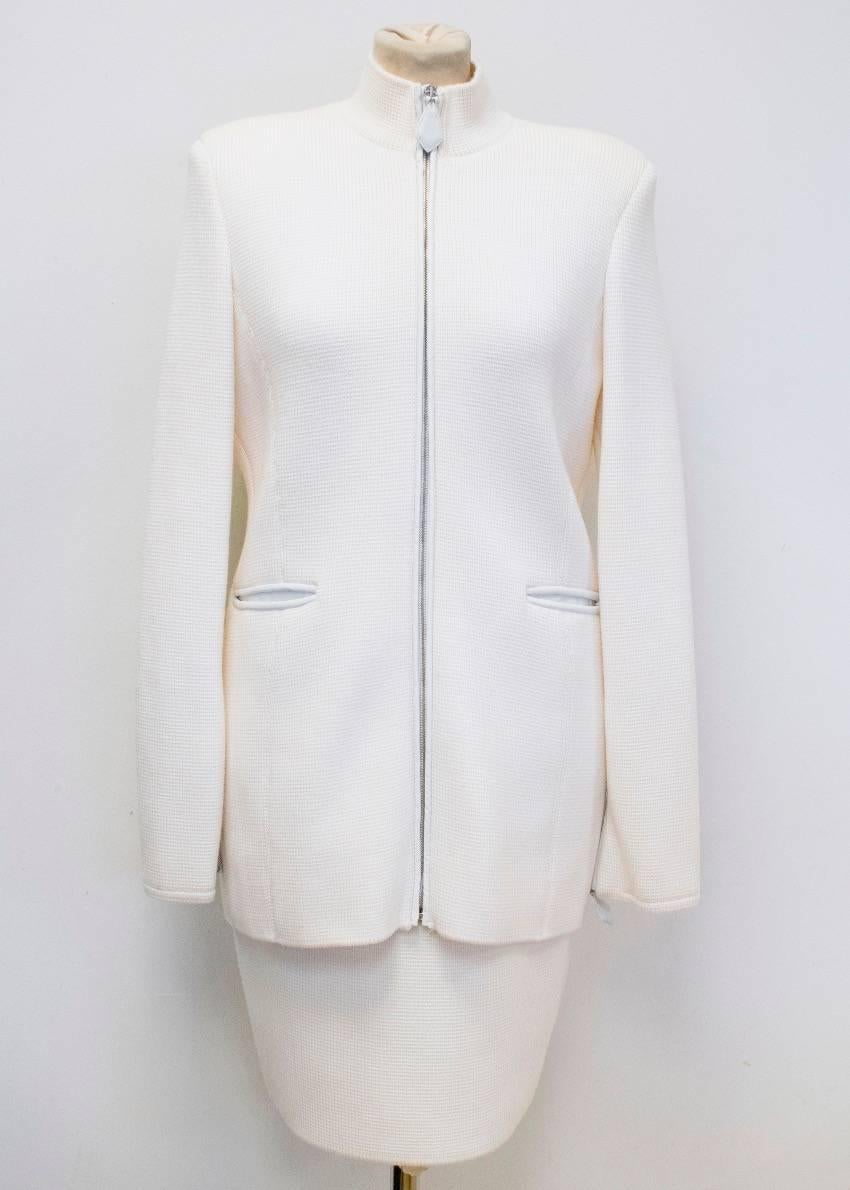 Gianfranco Ferre Cream Wool Two Piece In New Condition For Sale In London, GB