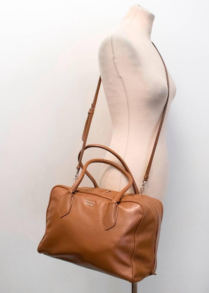 Prada Cinnamon Calfskin Bauletto Bag In New Condition For Sale In London, GB