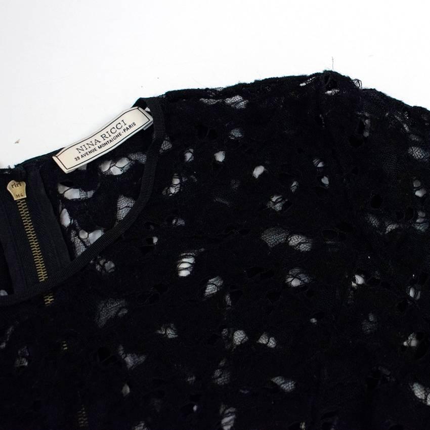 Nina Ricci Black Lace Sheer Top For Sale 1
