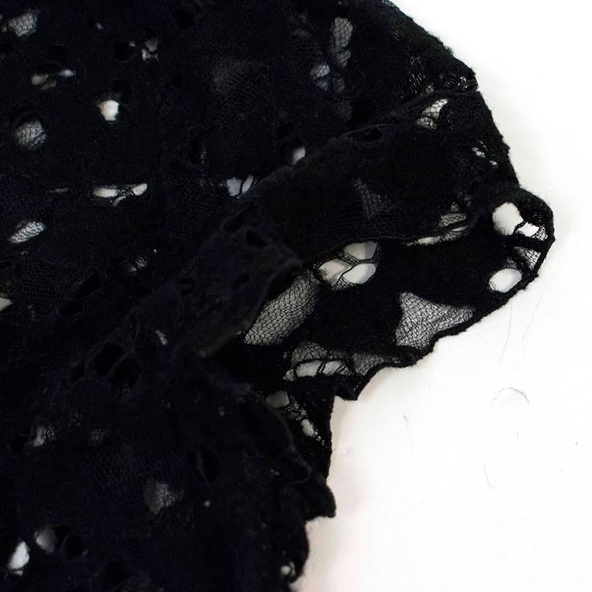 Women's Nina Ricci Black Lace Sheer Top For Sale
