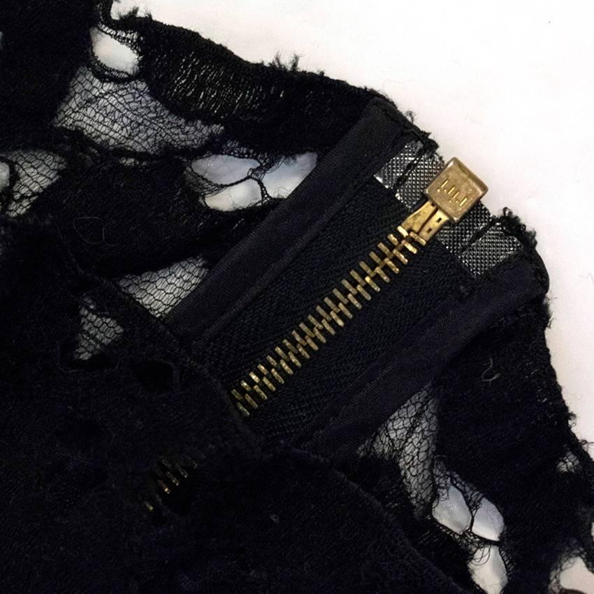 Nina Ricci Black Lace Sheer Top For Sale 2