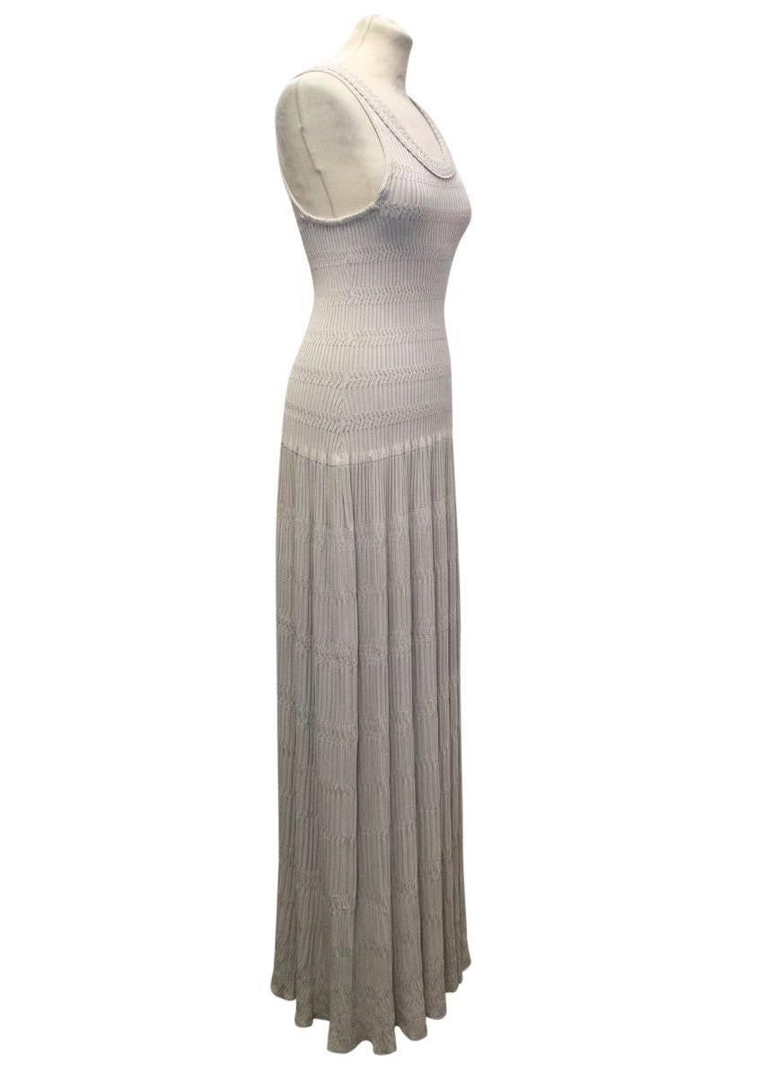 Alaia Beige Ondine Maxi Dress For Sale 5