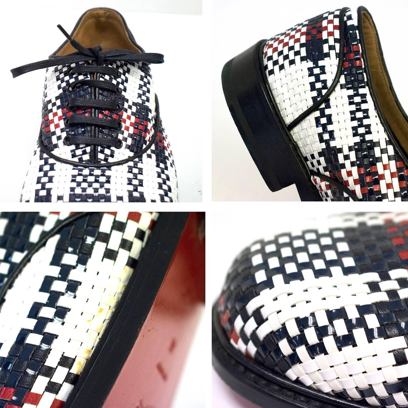 Christian Louboutin Mens Woven Leather Derby Brogues 1
