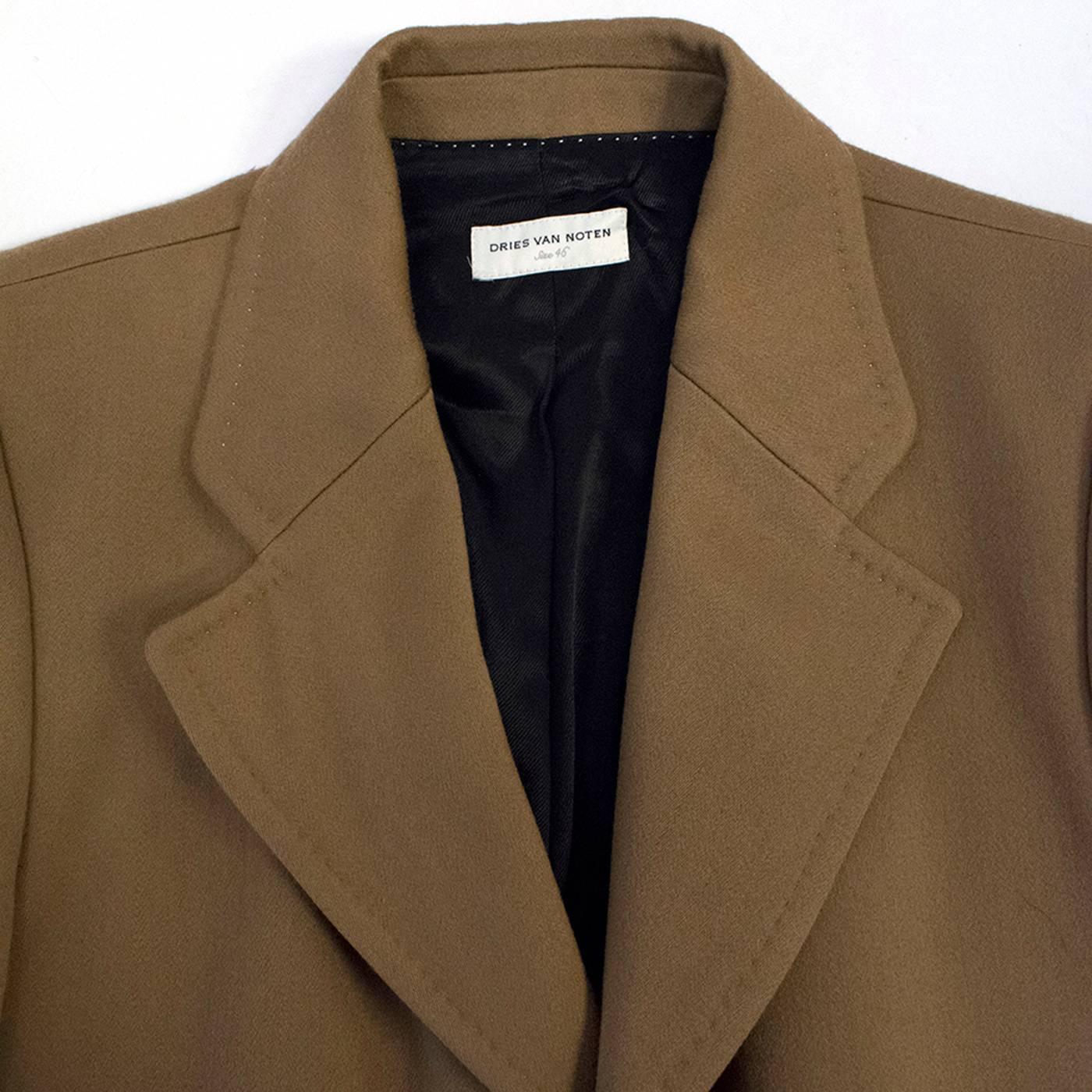 Dries Van Noten Camel Wool Coat  In New Condition For Sale In London, GB