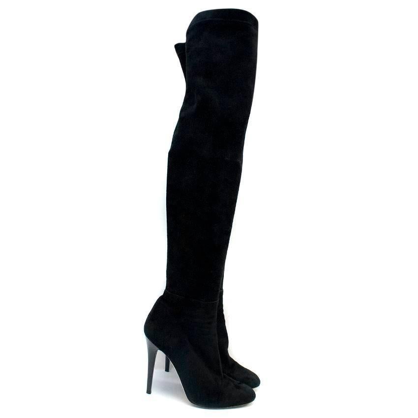 Women's Jimmy Choo Black Suede Over-the-Knee Boots For Sale