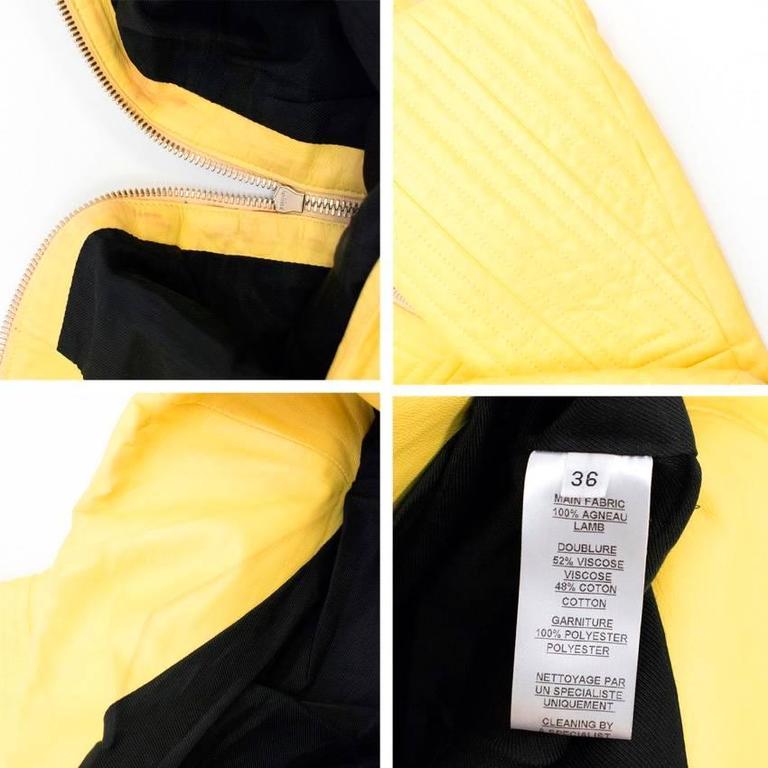 Balmain Yellow Quilted Leather Dress For Sale at 1stDibs
