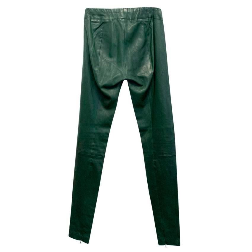 Women's Snow from St Barth Green Leather Leggings For Sale