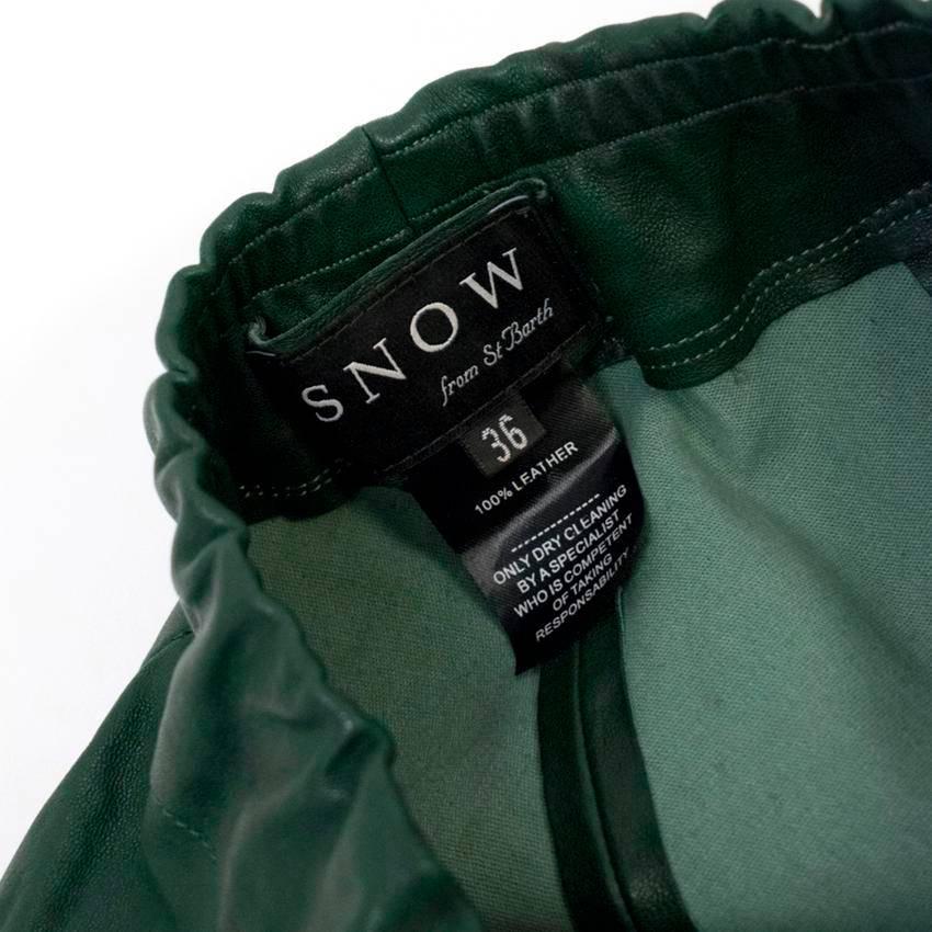 Snow from St Barth Green Leather Leggings For Sale 1