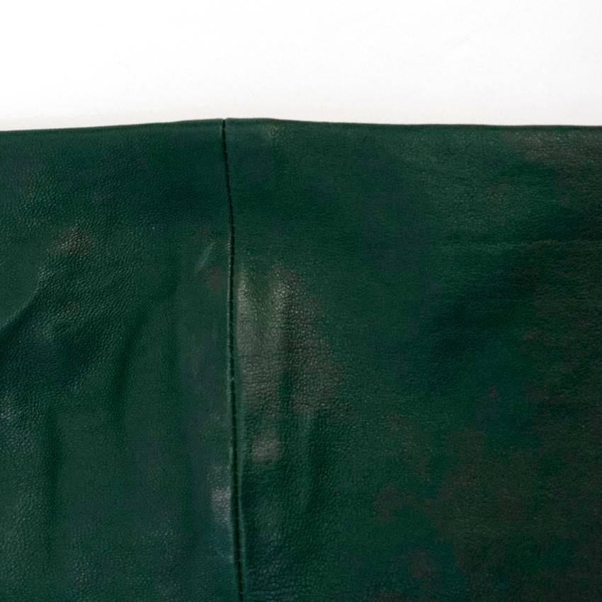 Snow from St Barth Green Leather Leggings For Sale 2
