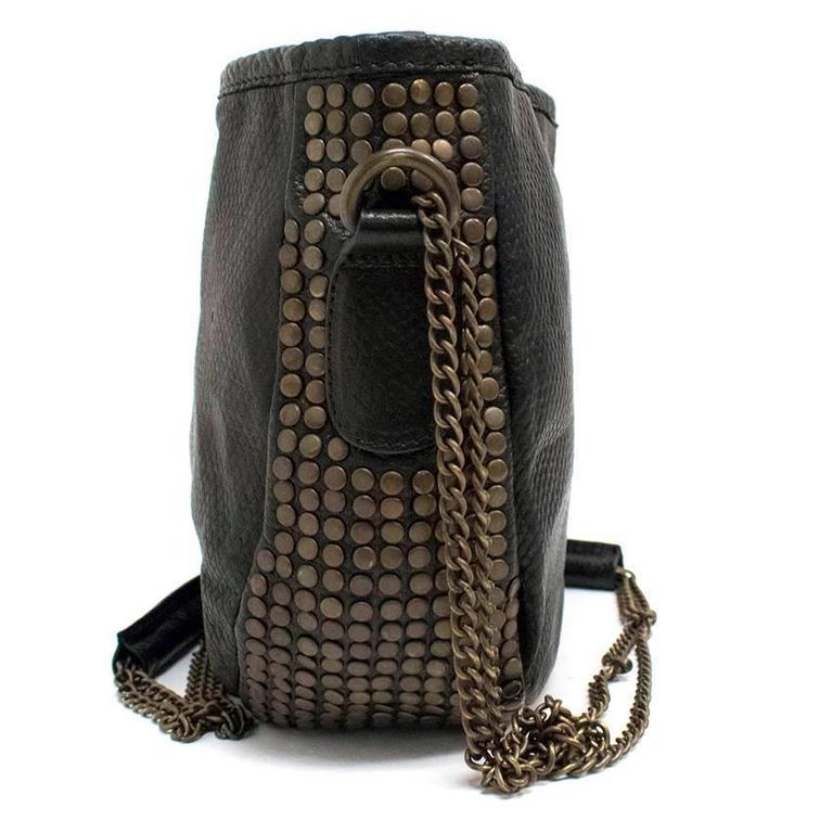 Anine Bing Black Leather Studded Crossbody Bag For Sale at 1stdibs