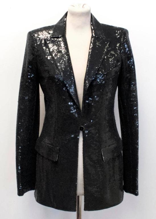 Chanel Black Sequin Blazer at 1stDibs | chanel black sequin jacket