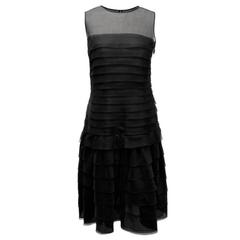 Oscar De La Renta Black Silk Organza Dress 2