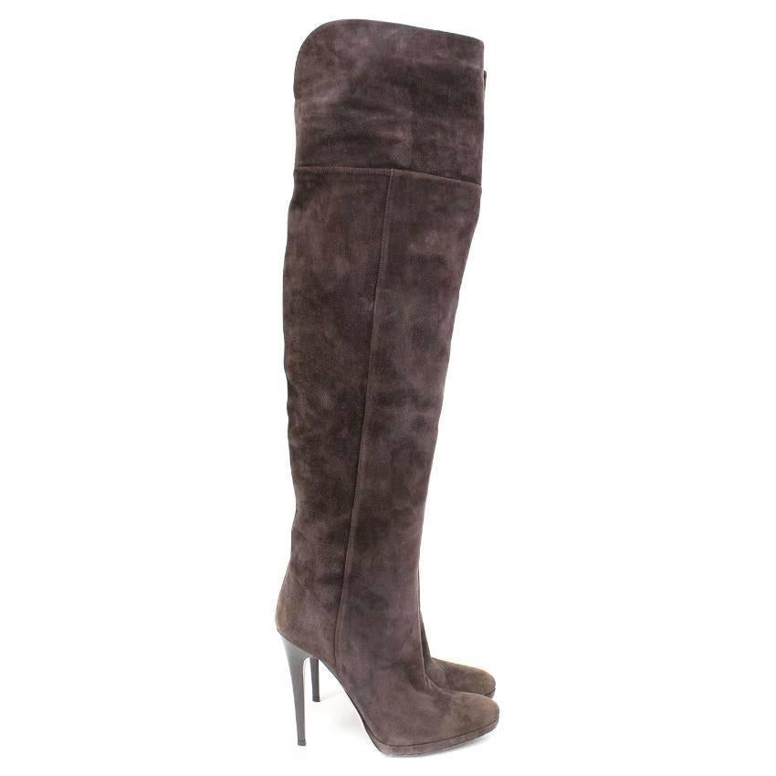 Women's Jimmy Choo Taupe Suede Boots For Sale