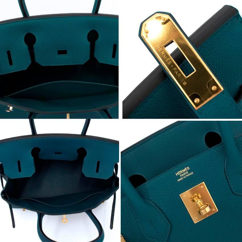 Hermes Cobalt Blue Togo Leather 30cm Birkin For Sale 2