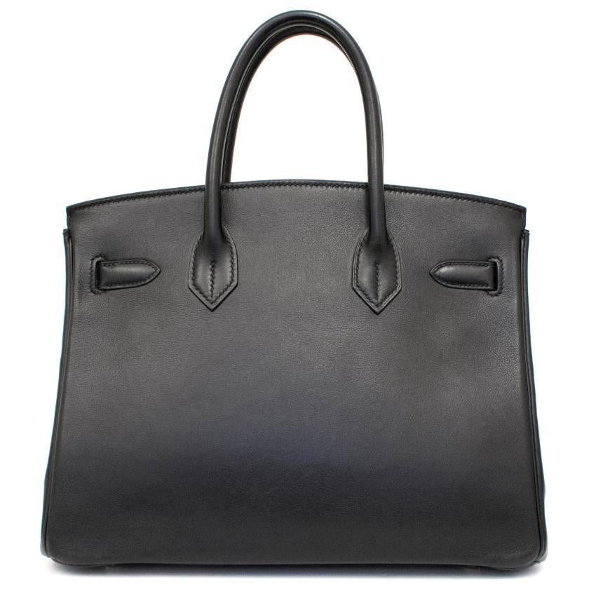 Hermes Black Swift Leather 30cm Birkin In Good Condition For Sale In London, GB