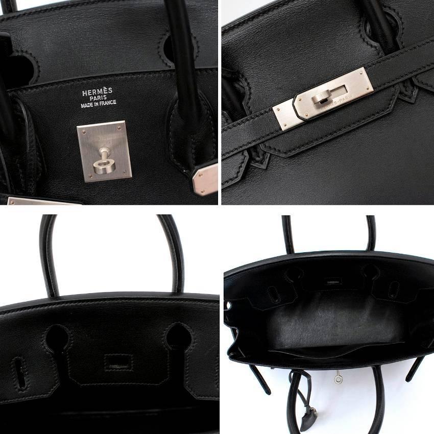 Women's Hermes Black Swift Leather 30cm Birkin For Sale