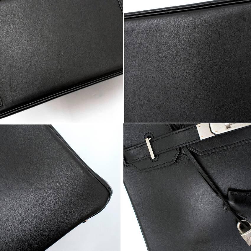 Hermes Black Swift Leather 30cm Birkin For Sale 1