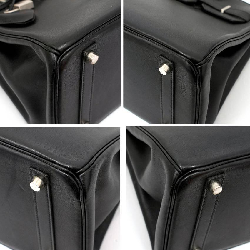 Hermes Black Swift Leather 30cm Birkin For Sale 2