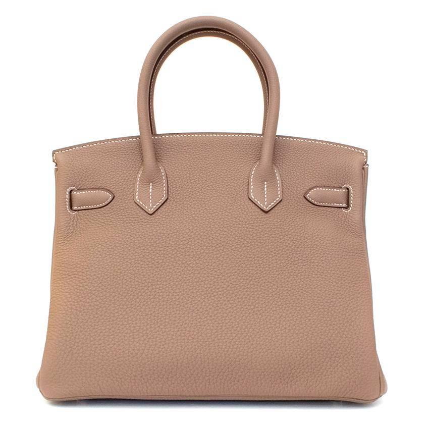 Hermes Etoupe 30cm Birkin Bag In New Condition For Sale In London, GB