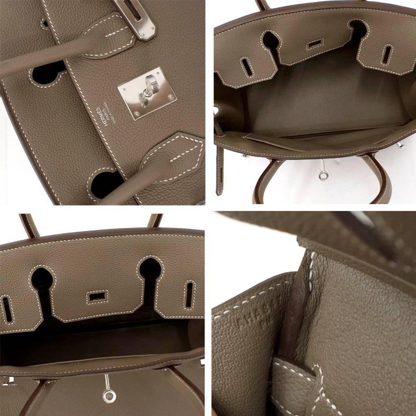 Hermes Etoupe 30cm Birkin Bag For Sale 4