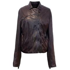 Bottega Veneta Plum Leather Jacket 12
