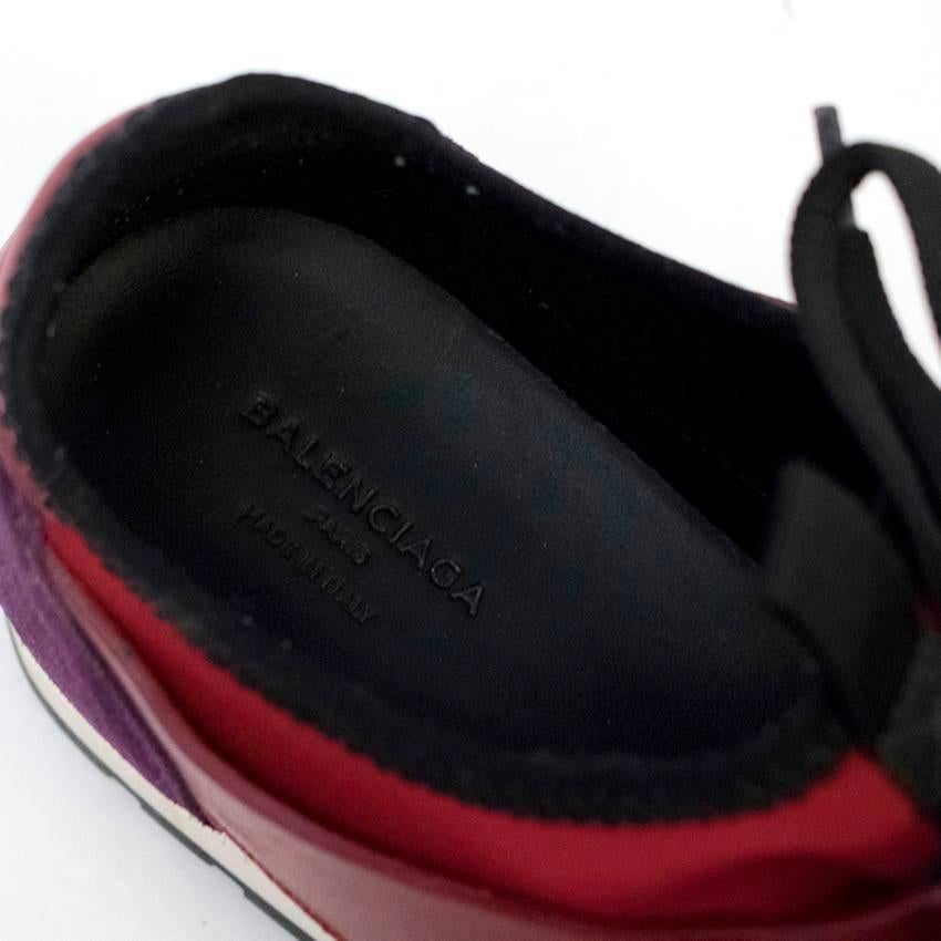 Balenciaga Race Runner Leather and Fabric Sneakers For Sale 3