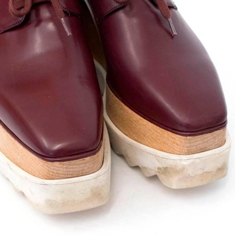 Stella McCartney Burgundy Elyse Platform Derby Shoes For