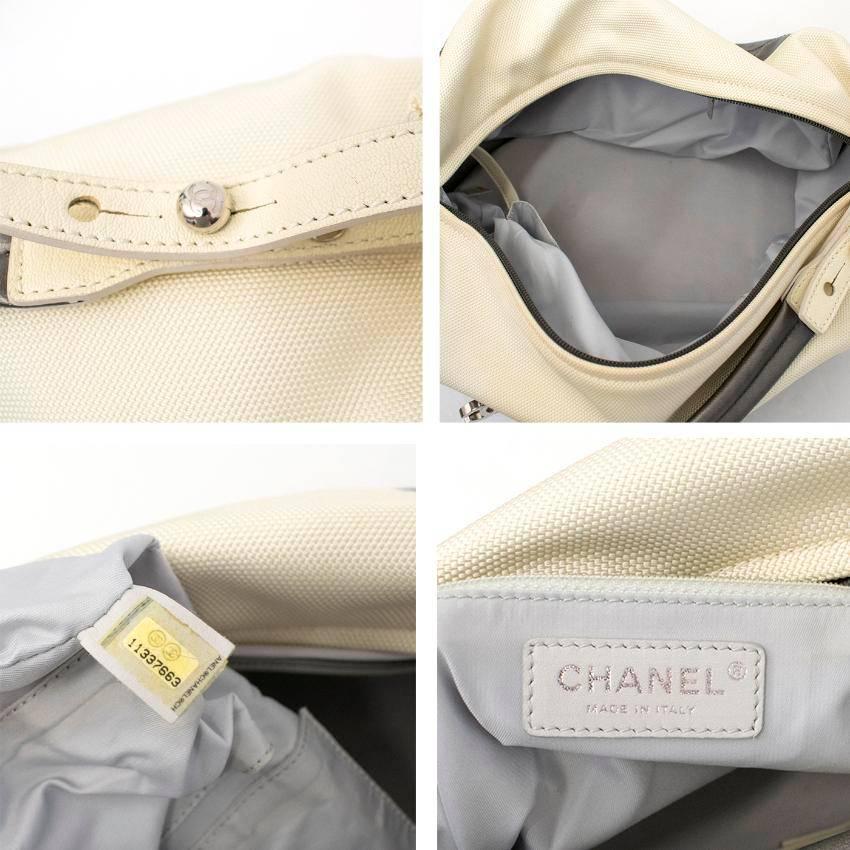 Chanel Silver and Cream Bag For Sale 3