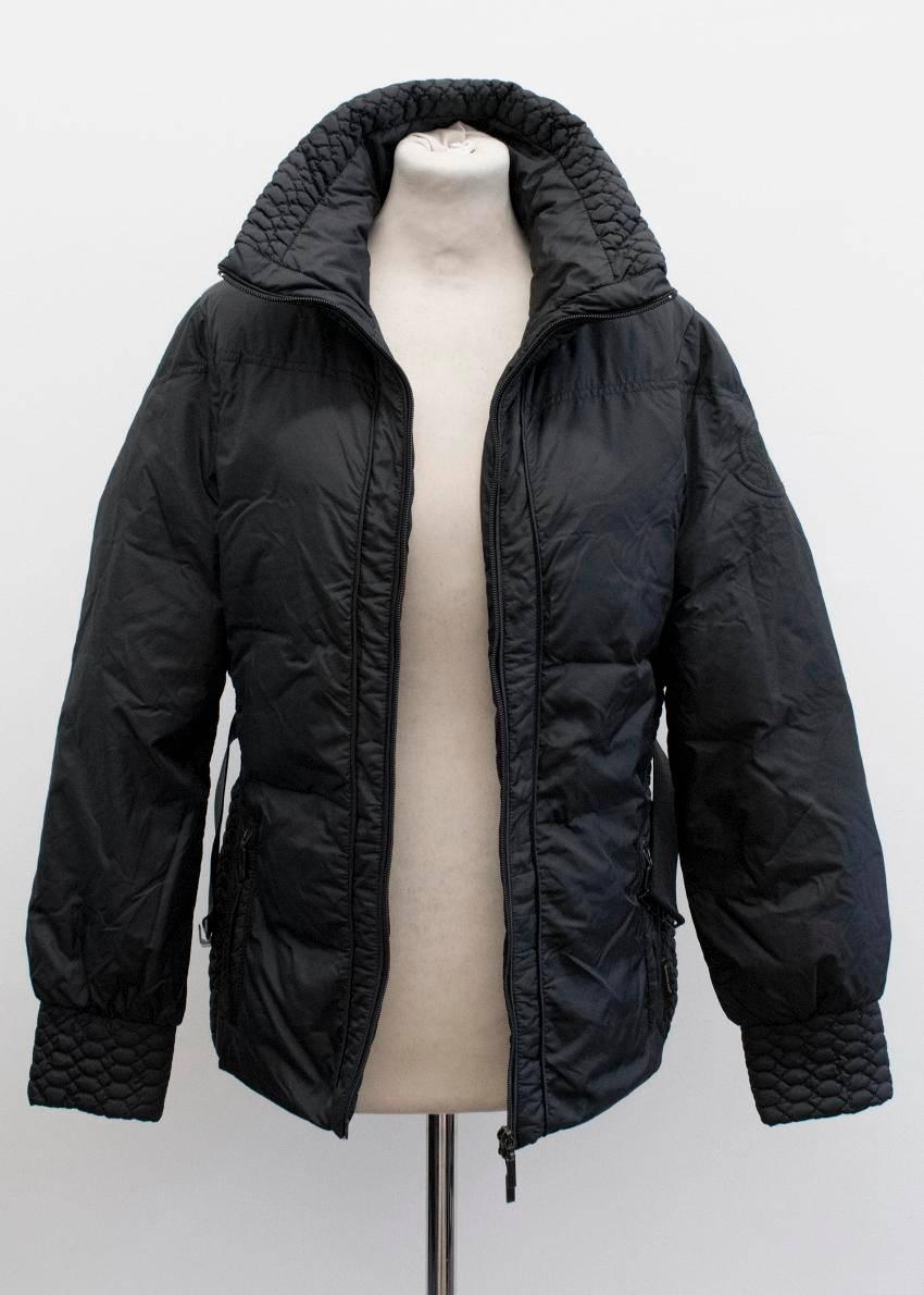 Moncler Women's Black Quilted High Collar Jacket For Sale 2