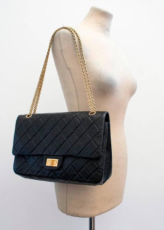 Chanel 2.55 Reissue Black Double Flap Bag For Sale at 1stDibs