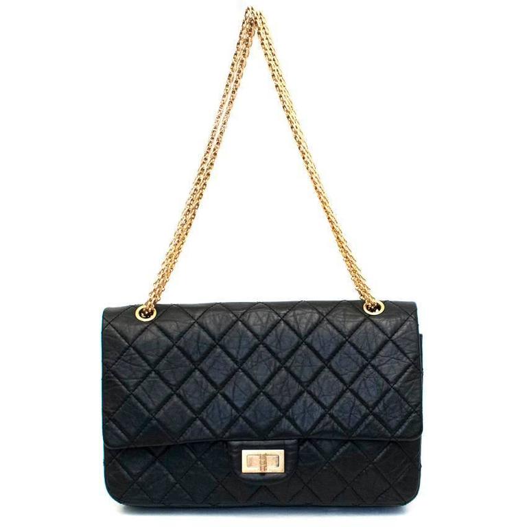 Chanel 2.55 Reissue Black Double Flap Bag For Sale at 1stDibs