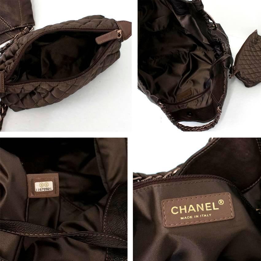Chanel Brown Shoulder Bag With Bronze Hardware For Sale 4