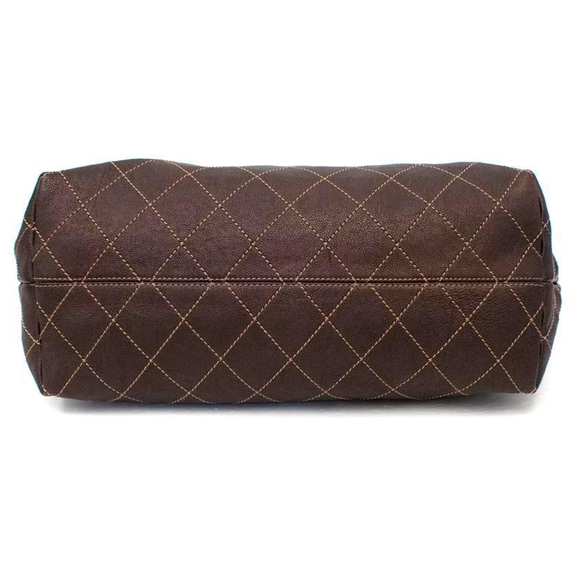 Chanel Brown Shoulder Bag With Bronze Hardware For Sale 5