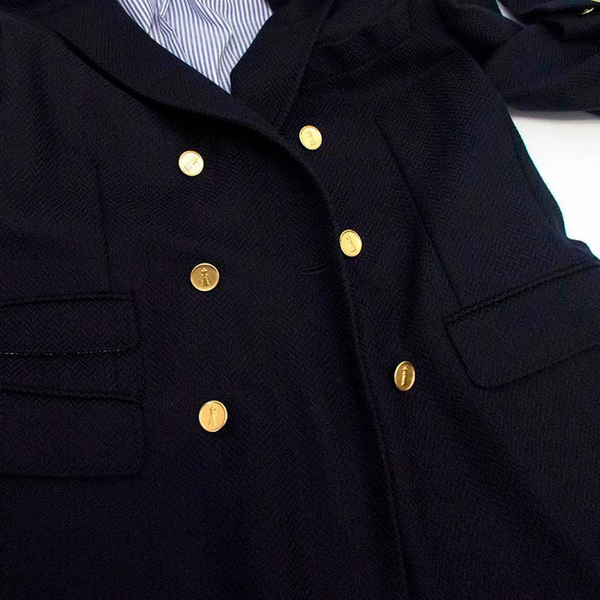 Black Michael Bastian Navy blue blazer with gold buttons For Sale