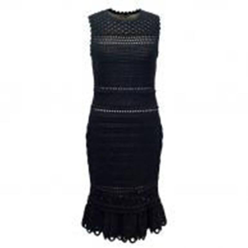 Alexander McQueen Black Crotchet Dress For Sale